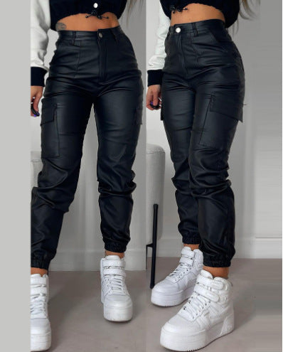 Casual Patch Pocket Skinny Pencil