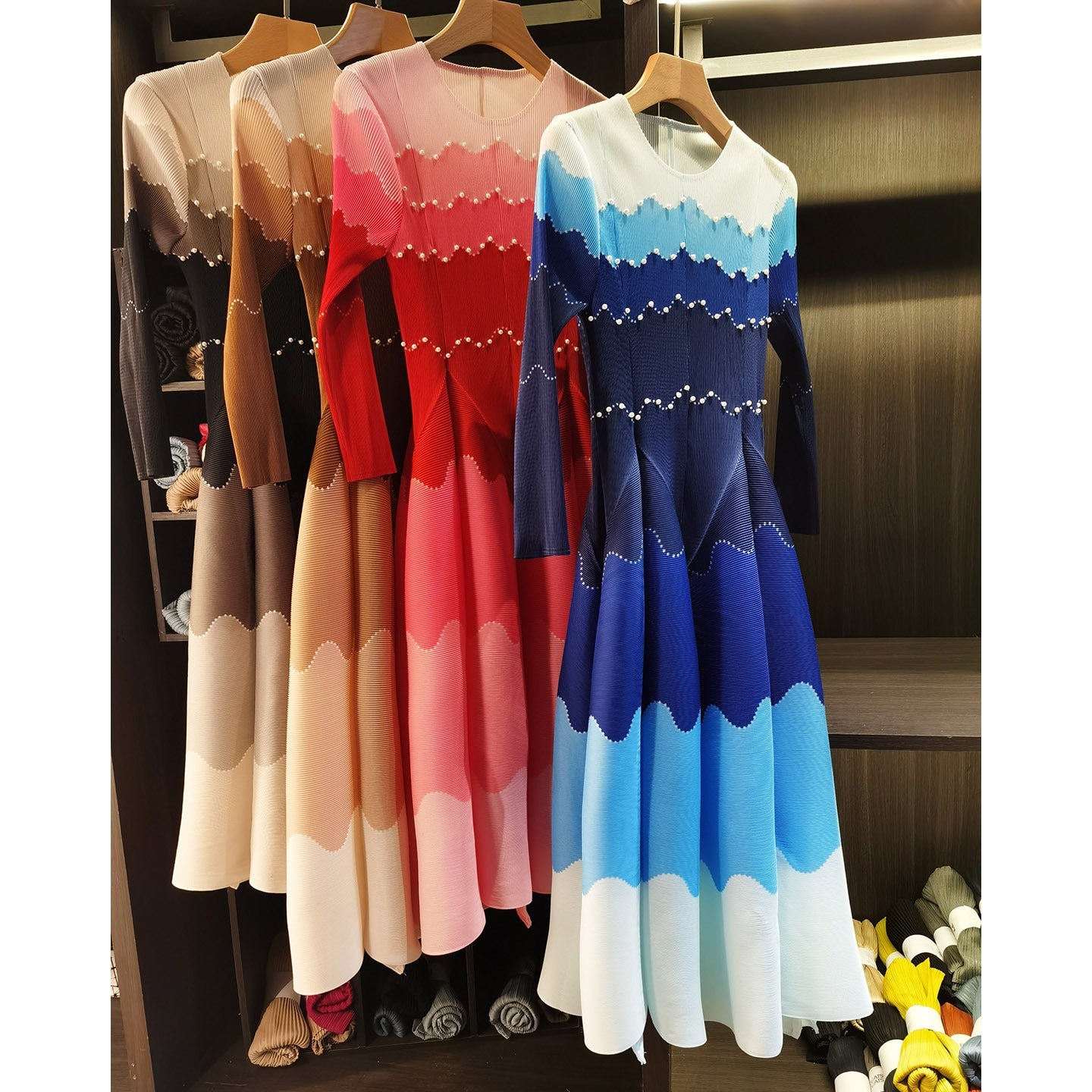 Loose-fit Color-block Printed Dress