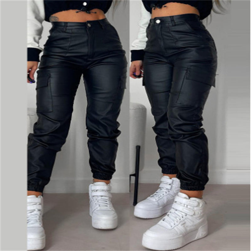 Casual Patch Pocket Skinny Pencil
