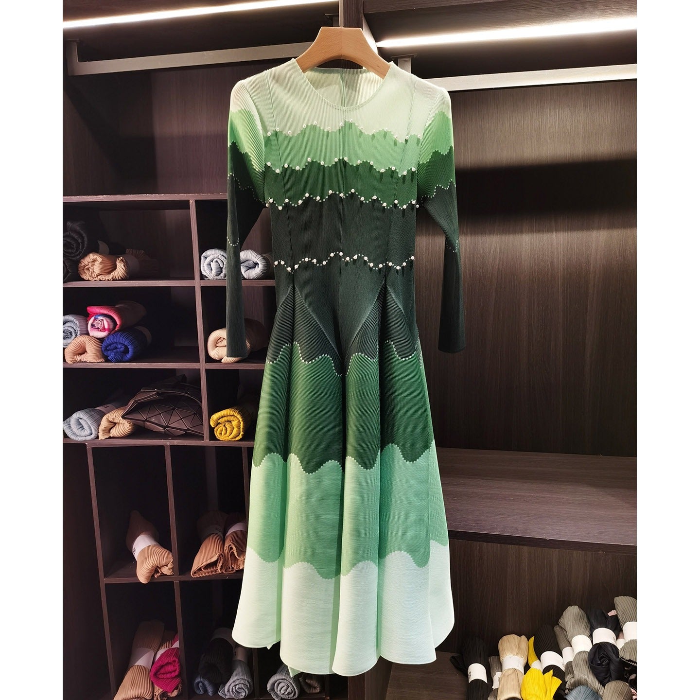 Loose-fit Color-block Printed Dress