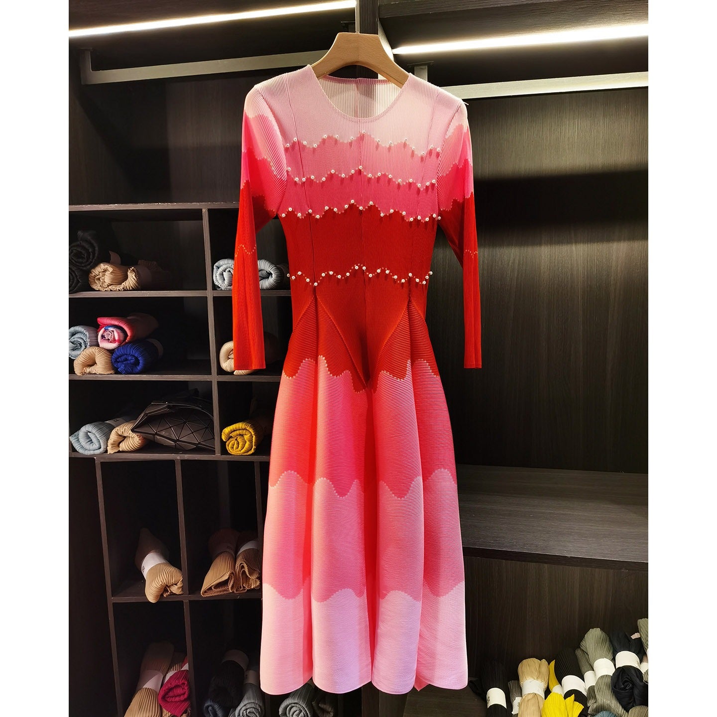 Loose-fit Color-block Printed Dress