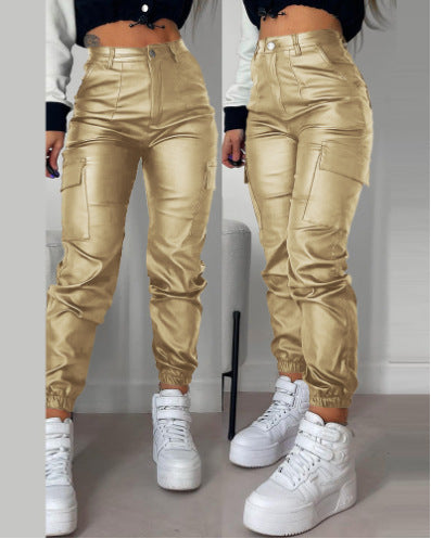 Casual Patch Pocket Skinny Pencil