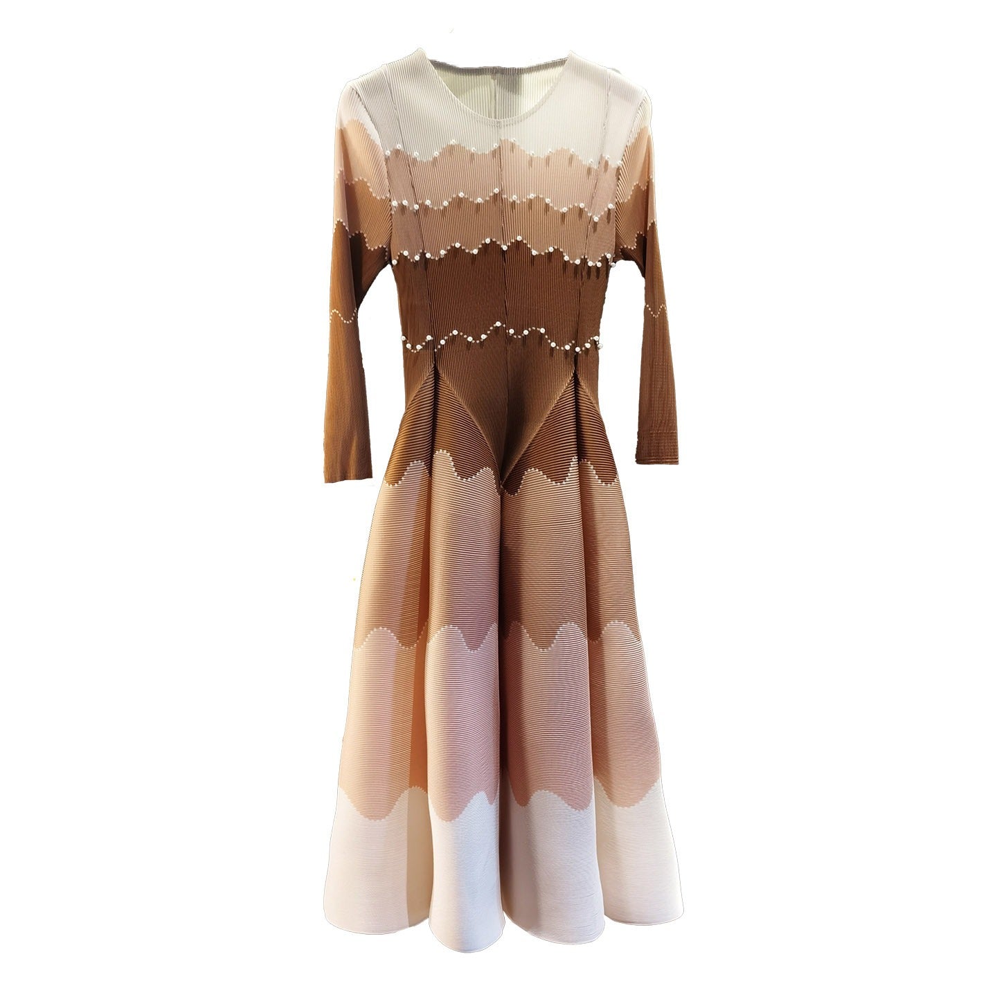 Loose-fit Color-block Printed Dress