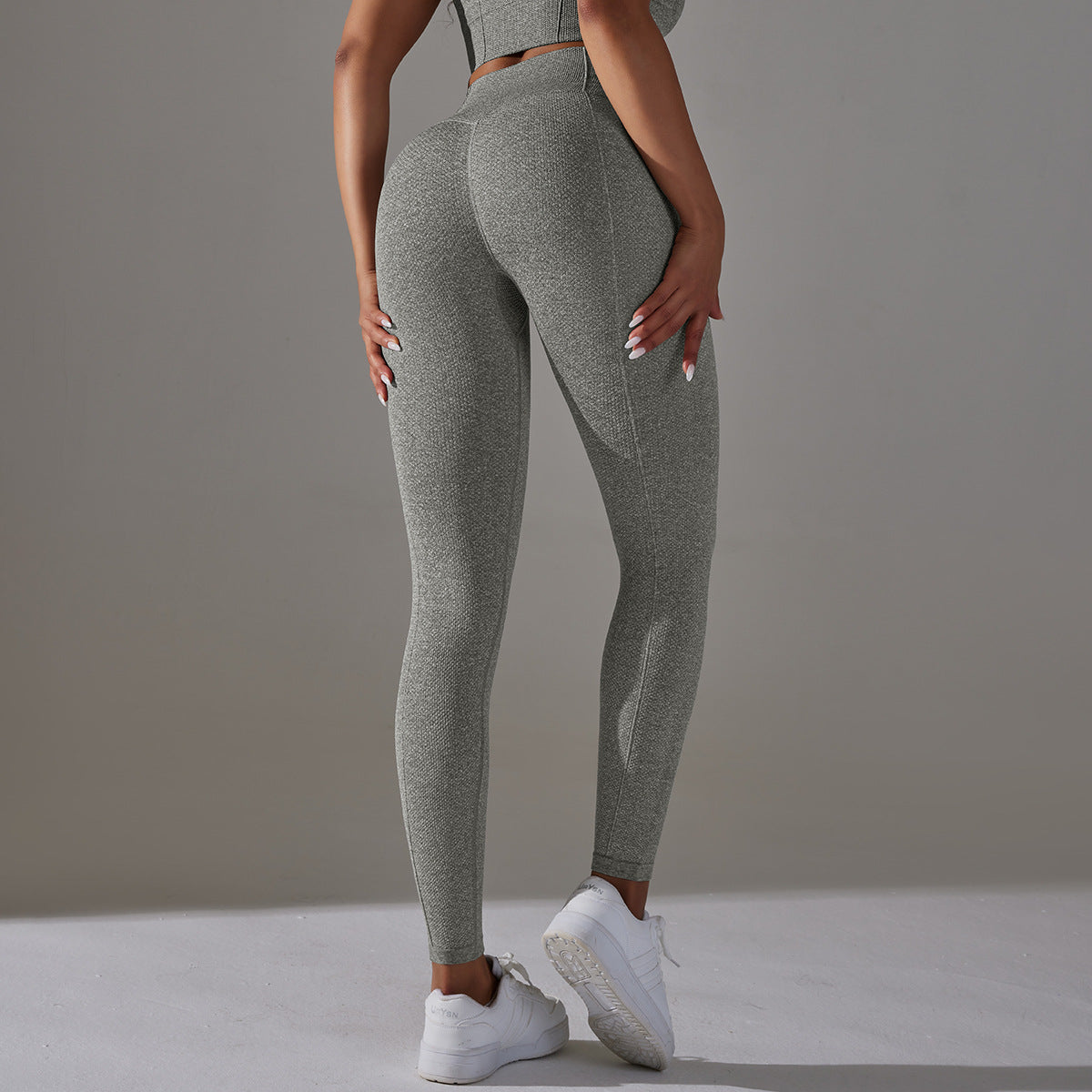 Women's Fashion Seamless Knitted Hip High Waist Belly Contracting Yoga Pants