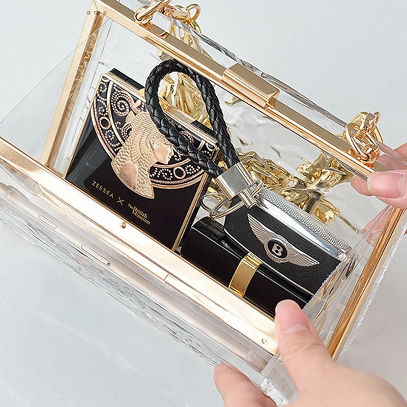Green Transparent Bag Acrylic Clutch Jell Party Bags for Women