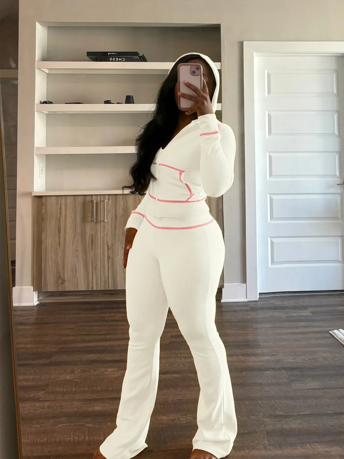 Striped Women's Set Hooded