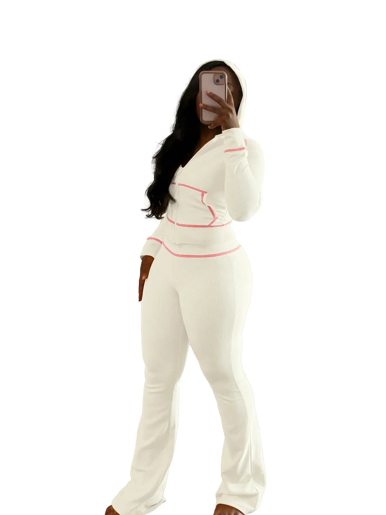 Striped Women's Set Hooded