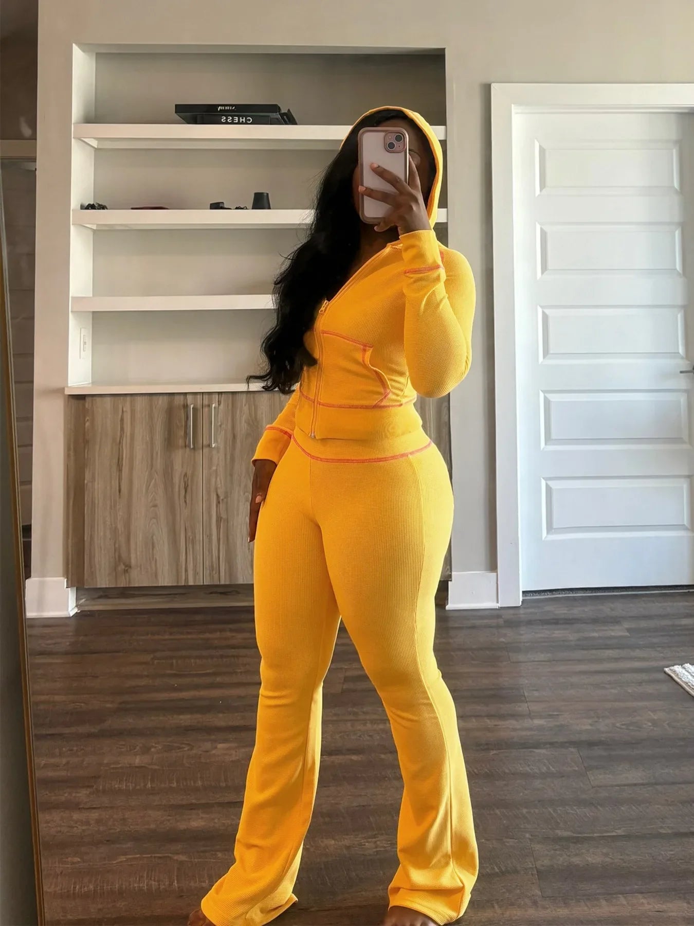 Striped Women's Set Hooded