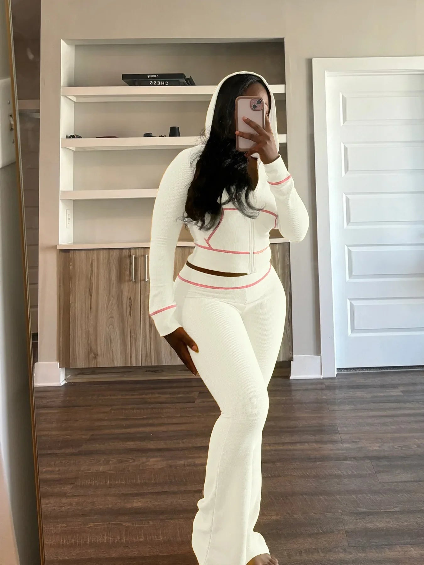 Striped Women's Set Hooded