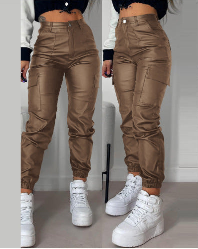 Casual Patch Pocket Skinny Pencil