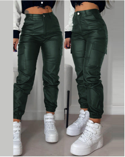 Casual Patch Pocket Skinny Pencil