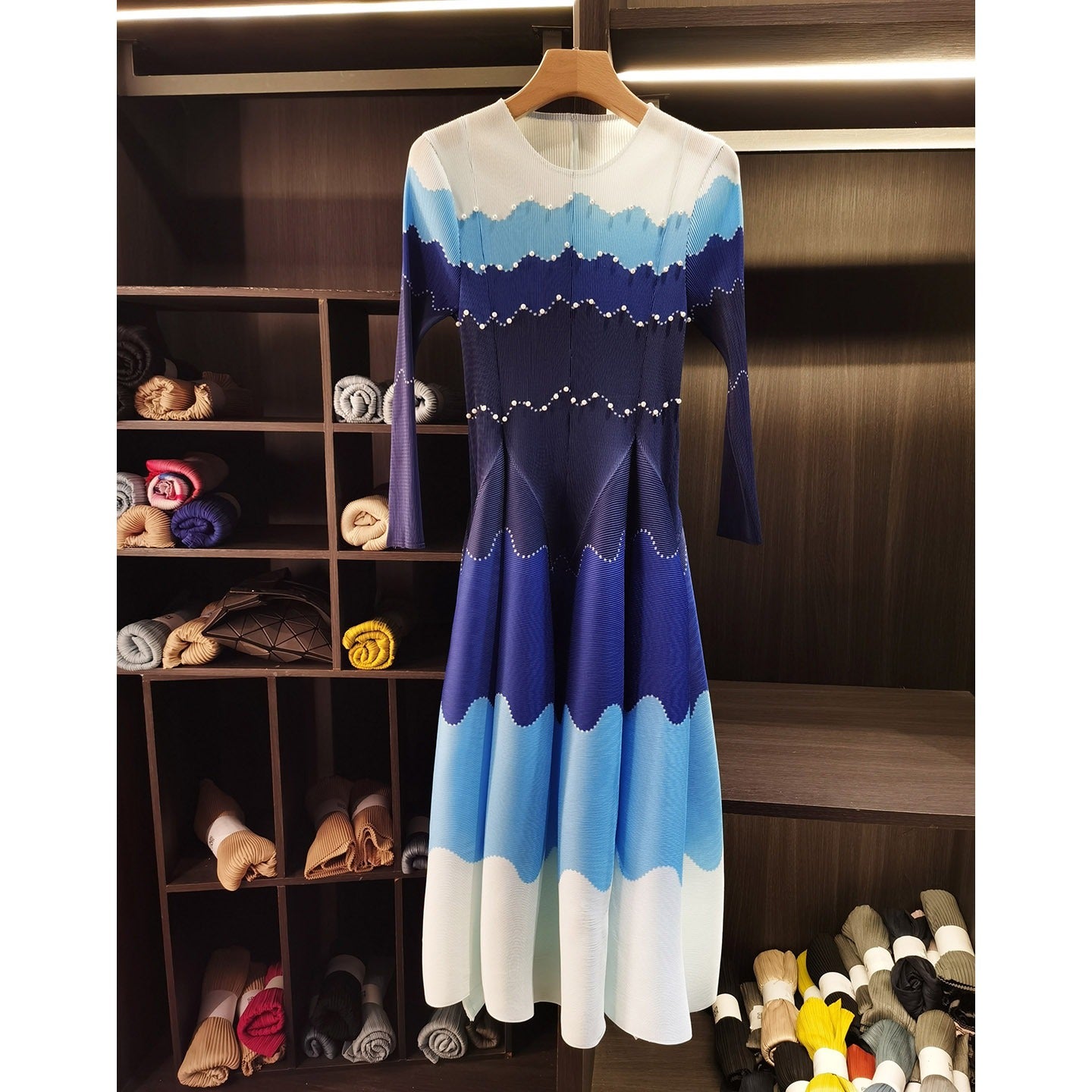 Loose-fit Color-block Printed Dress